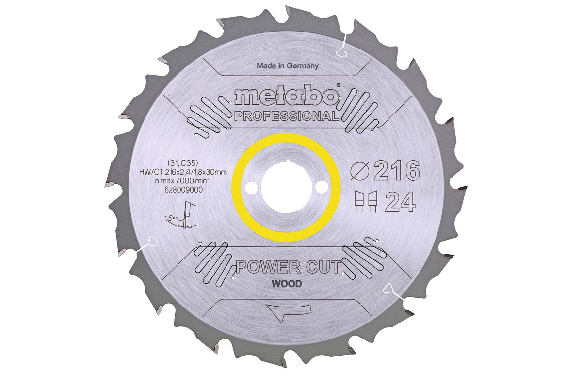 Sägeblatt "power cut wood - professional", 216x30, Z24 WZ 5° neg. (628009000) 