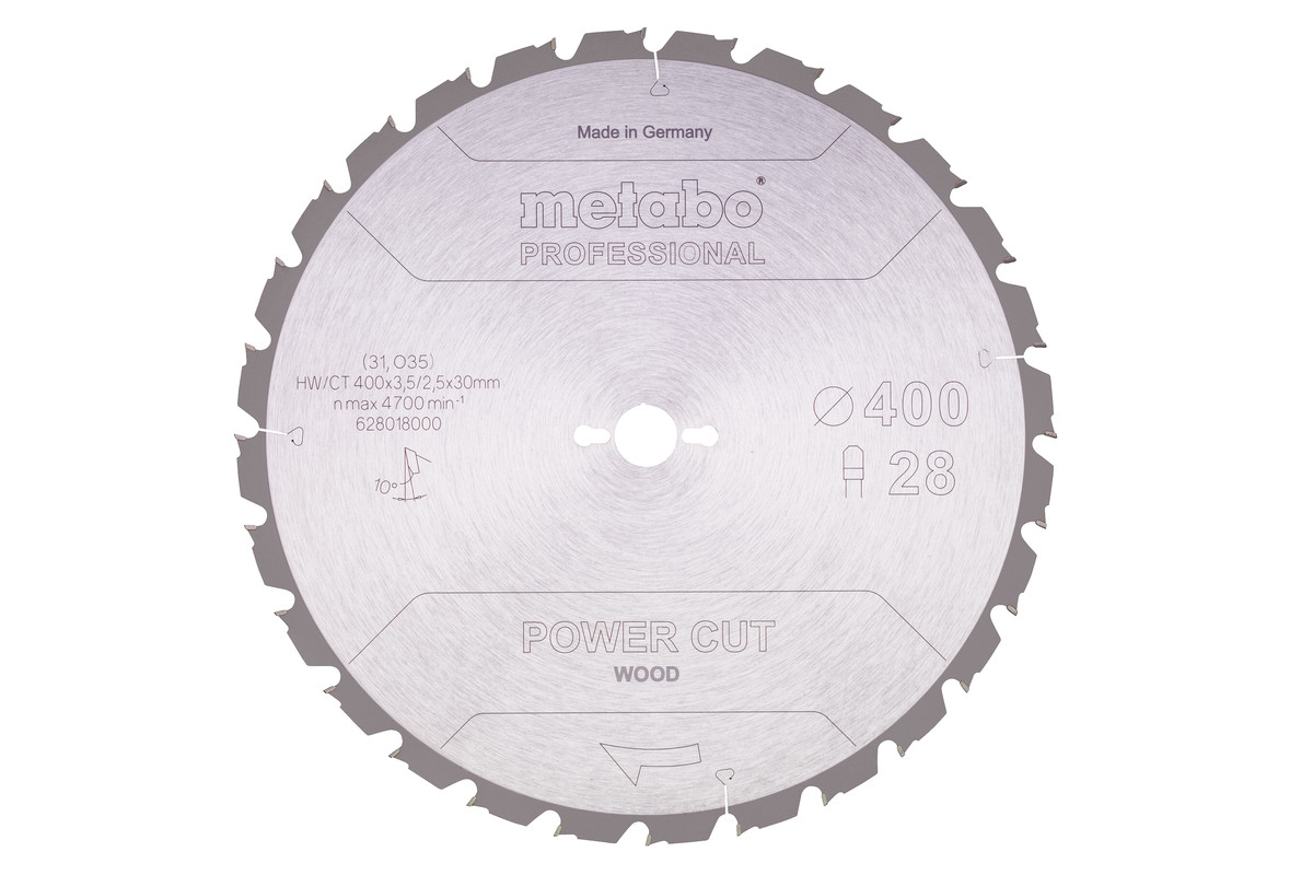 Sägeblatt "power cut wood - professional", 400x30 Z28 TZ 10° (628018000) 