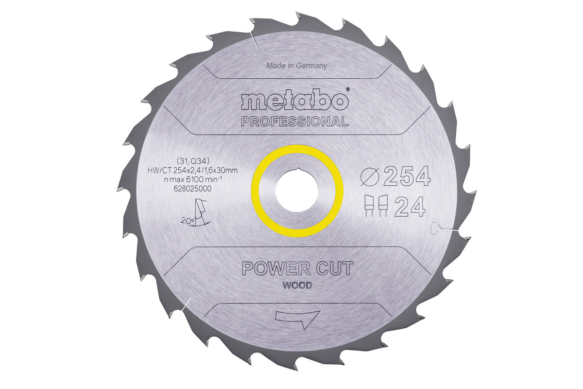 Sägeblatt "power cut wood - professional", 254x30, Z24 WZ 20° (628025000) 