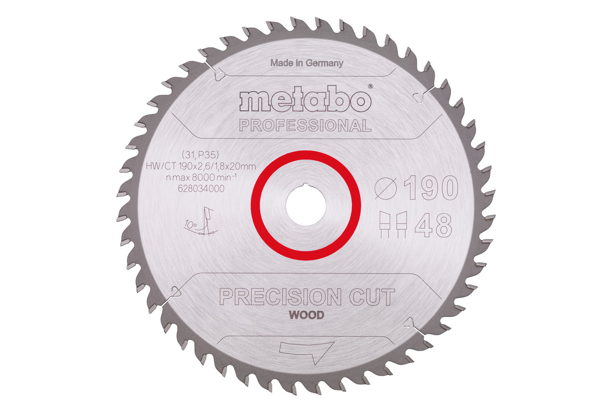 Sägeblatt "precision cut wood - professional", 190x20, Z48 WZ 10°  (628034000) 