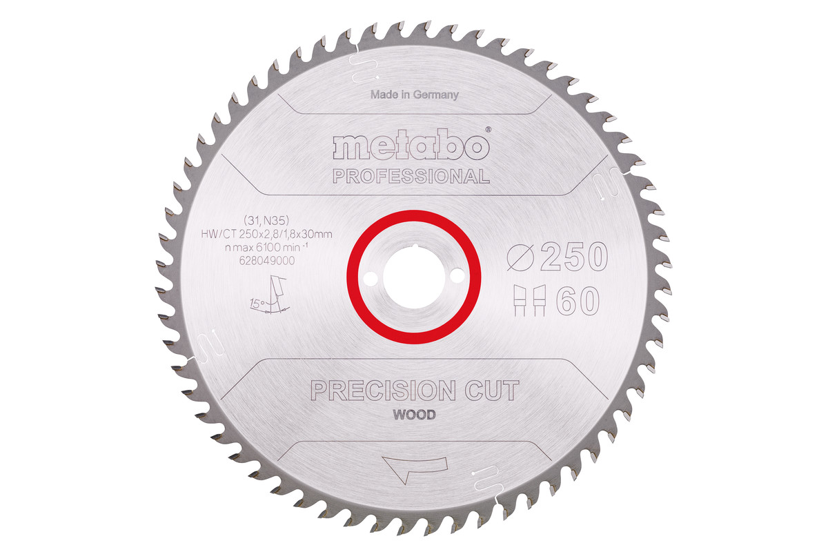 Sägeblatt "precision cut wood - professional", 250x30, Z60 WZ 15° (628049000) 