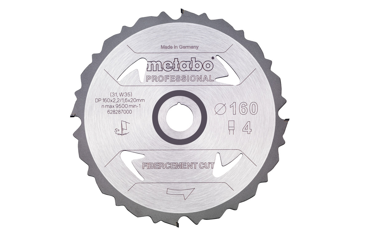 Sägeblatt "fibercement cut - professional", 160x20 Z4 PCD FZ 5° (628287000) 