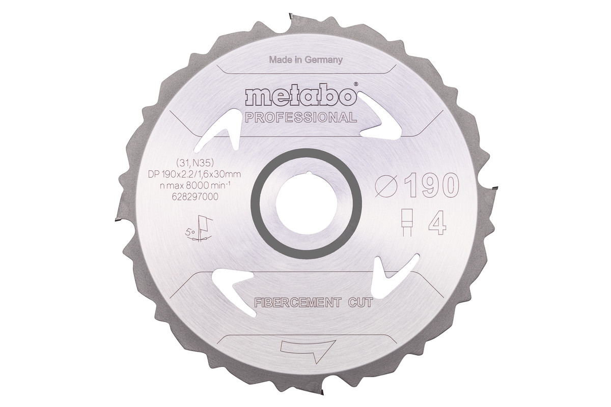 Sägeblatt "fibercement cut - professional", 190x30 Z4 PCD FZ 5° (628297000) 