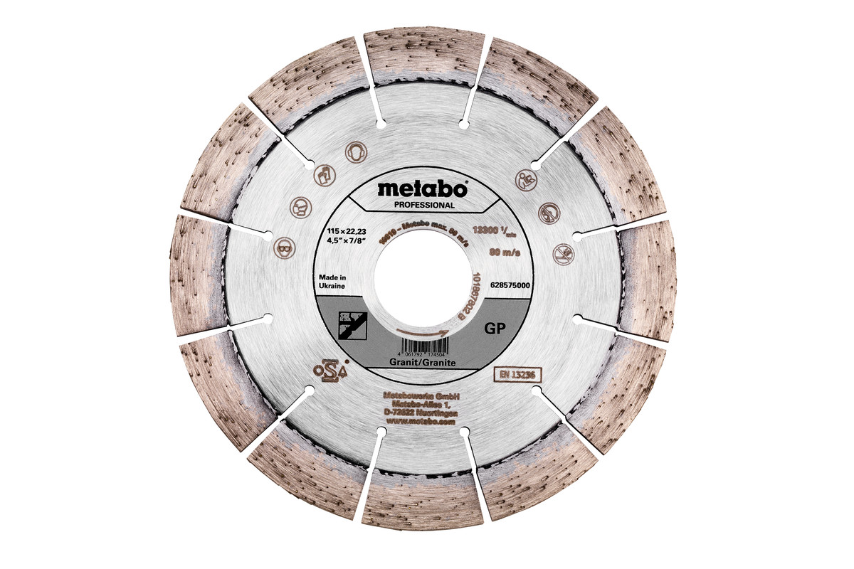Diamanttrennscheibe 115x22,23mm, "GP", Granit "professional" (628575000) 