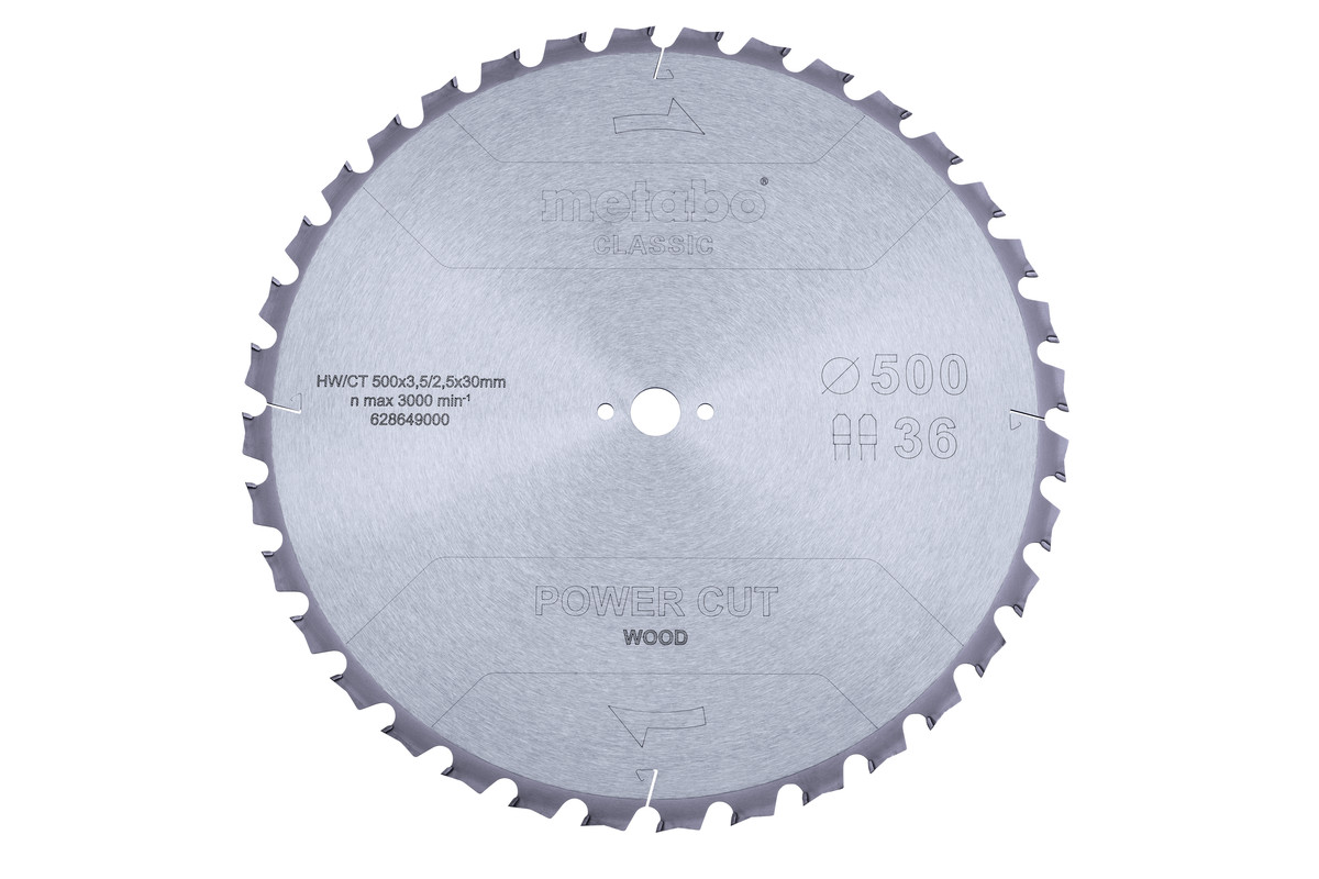 Sägeblatt "power cut wood - classic", 500x30 Z36 TZ 15° (628649000) 