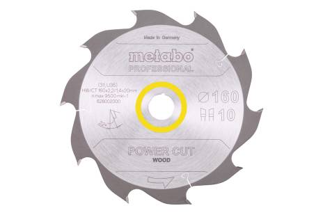 Sägeblatt "power cut wood - professional",  160x20, Z10 WZ 22° (628002000) 