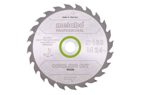 Sägeblatt "cordless cut wood - professional", 160x20 (16), Z24 WZ 22° (628030000)