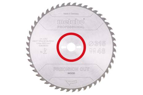 Sägeblatt "precision cut wood - professional", 315x30, Z48 WZ 15° (628056000) 