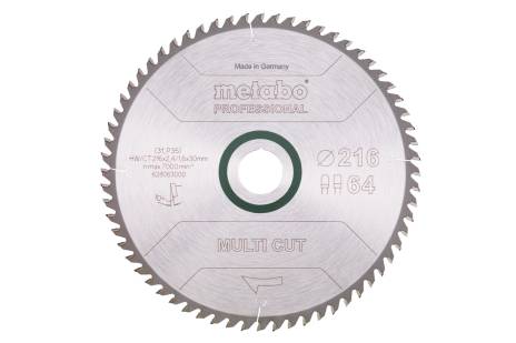 Sägeblatt "multi cut - professional", 216x30, Z64 FZ/TZ, 10° (628063000)