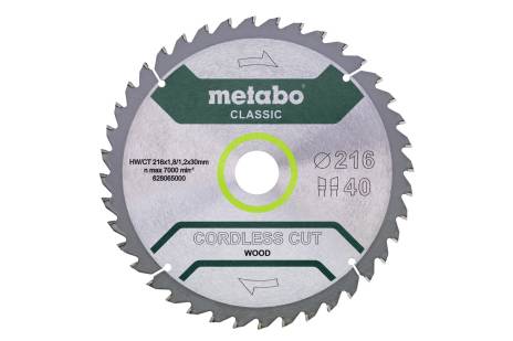Sägeblatt "cordless cut wood - classic", 216x30 Z40 WZ 5° (628065000)