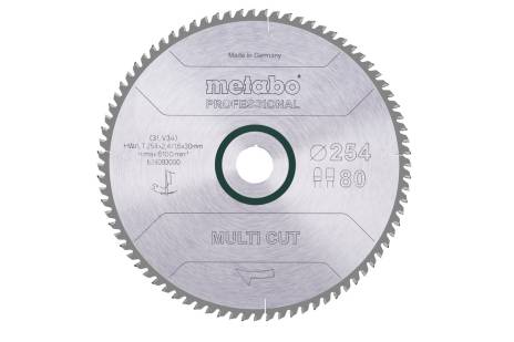 Sägeblatt "multi cut - professional", 254x30, Z80 FZ/TZ, 5° (628093000) 