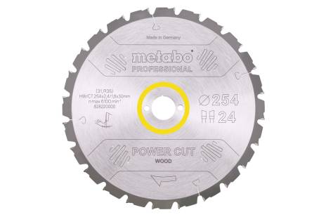 Sägeblatt "power cut wood - professional", 254x30, Z24 WZ 5° neg. (628220000) 