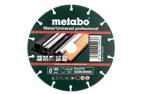 Diamanttrennscheibe 180x1,6x22,23mm, "MUP", Metall/Universal  "professional" (628549000) 