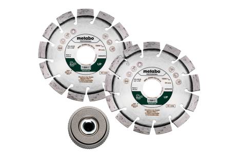 Set: 2xDiamanttrennscheibe 115x22,23mm, "UP"+ 1xQuickspannmutter M 14 (628581000) 